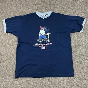 VTG Disney Mickey & Co Sport Ringer T Shirt Ralph Lauren Polo Sport Bear Sz XL